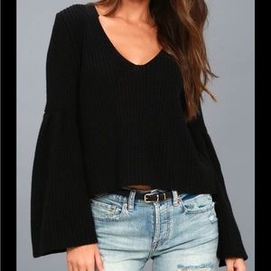 Black Bell Sleeve Free People Sweater